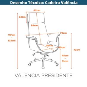 Cadeira Presidente Valencia PU Caramelo Base Rodizio -10-